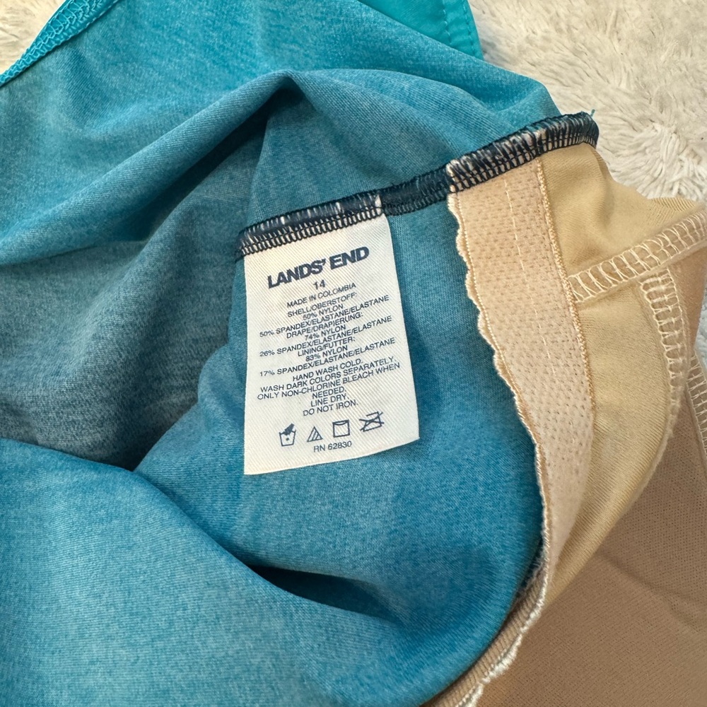 Lands end size 14 turquoise swimsuit, like new